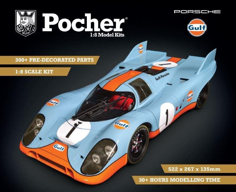 Pocher Porsche 917K Gulf 1:8 Modelbouwkit, Hobby en Vrije tijd, Overige merken, Auto, Verzenden, Groter dan 1:32
