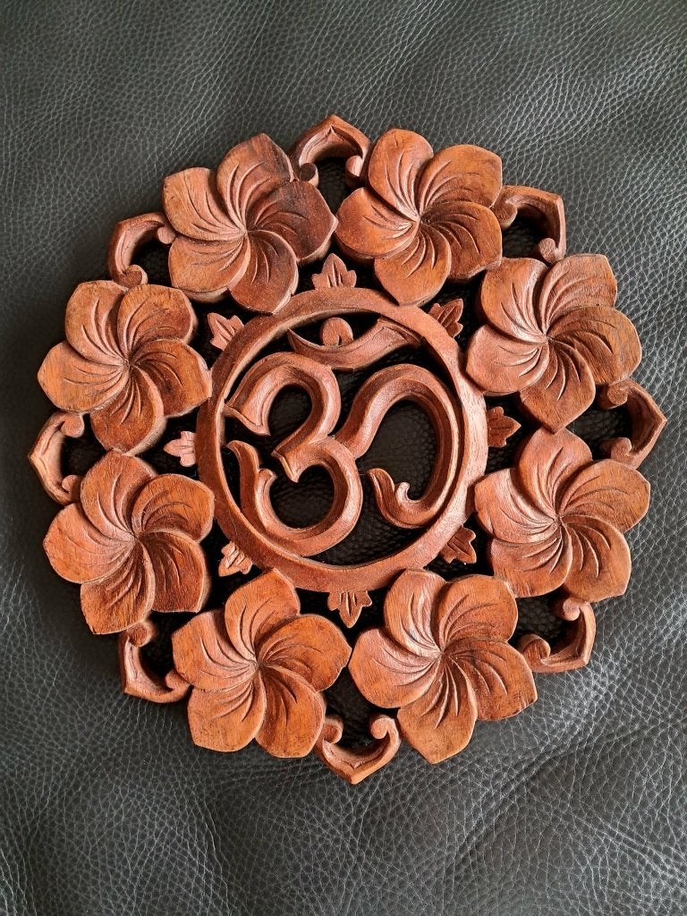 Om, Aum symbool, hout, , Azië, Indonesië, handgemaakt/30 cm, 30 cm, 30 cm, Hout, Ophalen of Verzenden