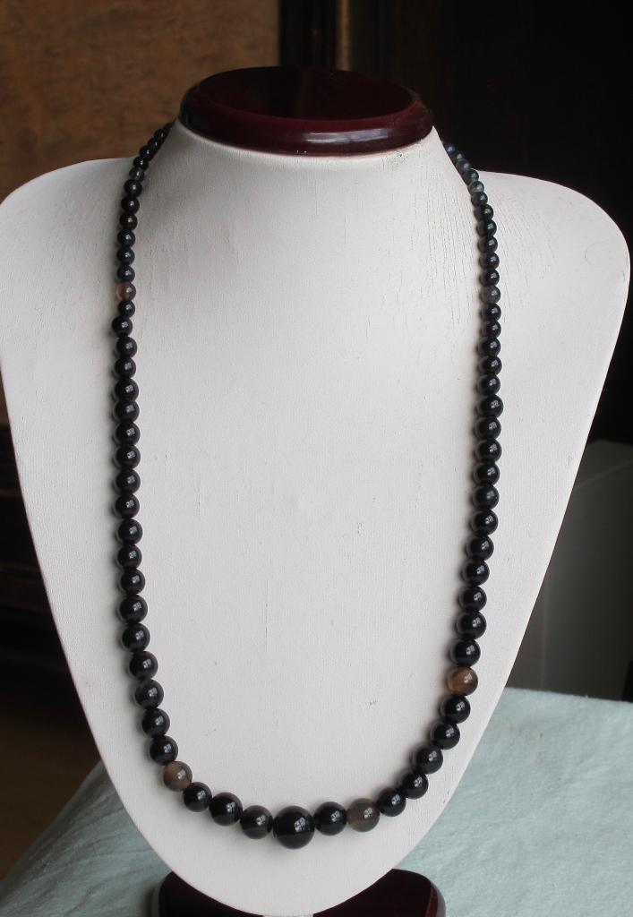 Mooie lange ketting van onyx agaat stenen,, Verzenden, Zwart, Nieuw, Steen of Mineraal