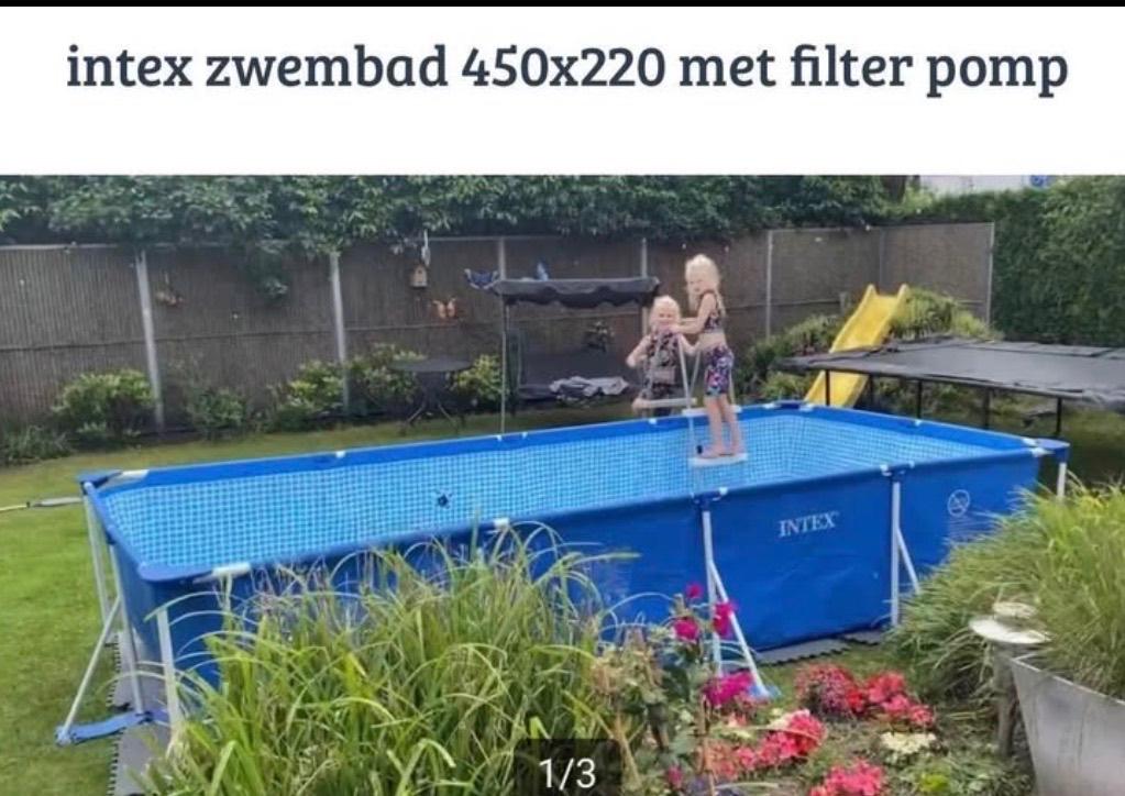 Intex zwembad 450 x 220, Ophalen, Gebruikt, Rechthoekig, Minder dan 80 cm