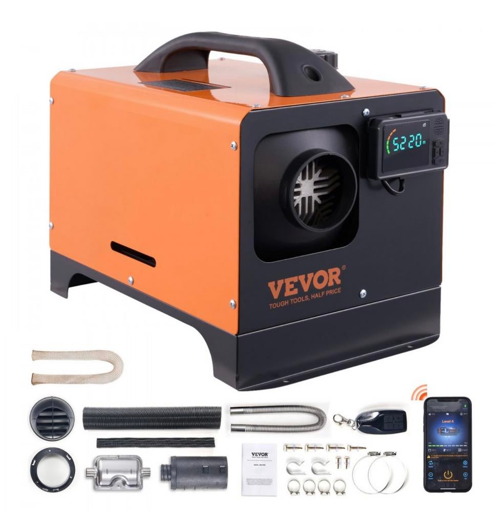 VEVOR 8kW Diesel  – NEW (Bluetooth + Remote Control), Ophalen of Verzenden, Zo goed als nieuw