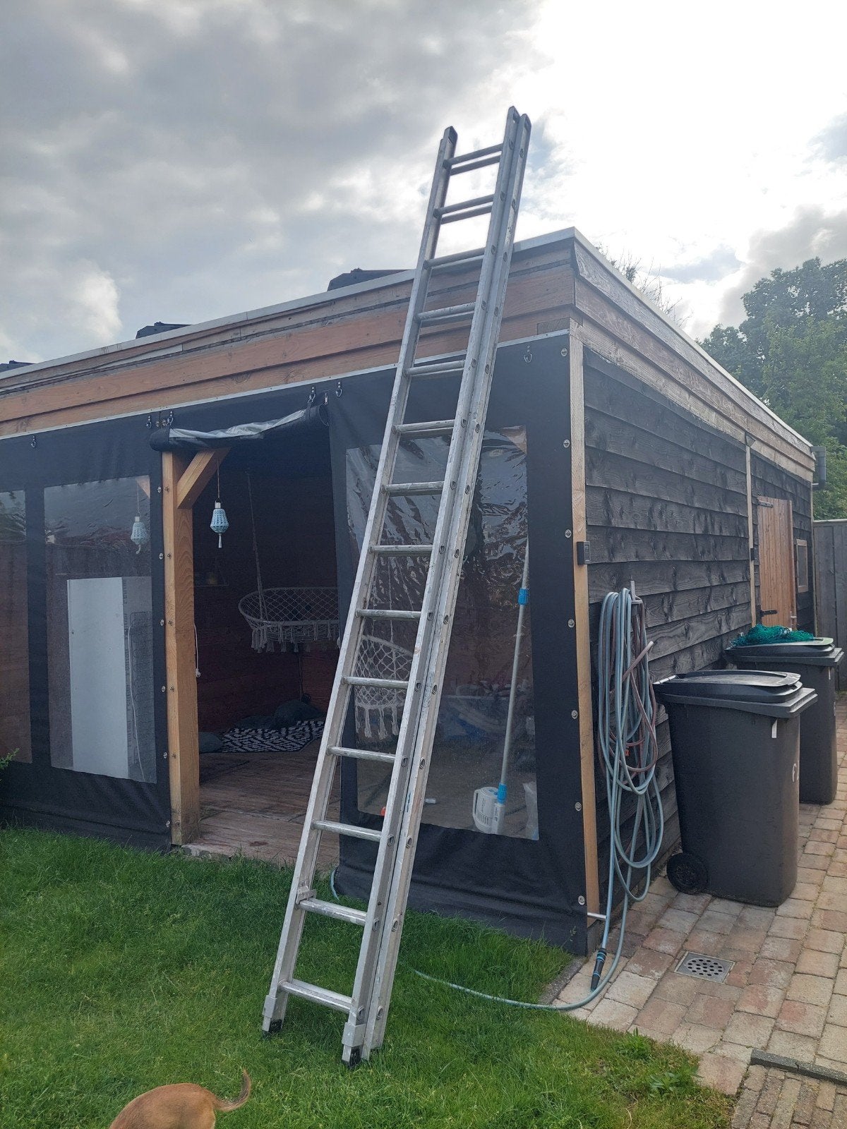Uitschuifbare ladder, Doe-het-zelf en Verbouw, Ladders en Trappen, Gebruikt, Ophalen of Verzenden, Ladder, Opvouwbaar of Inschuifbaar