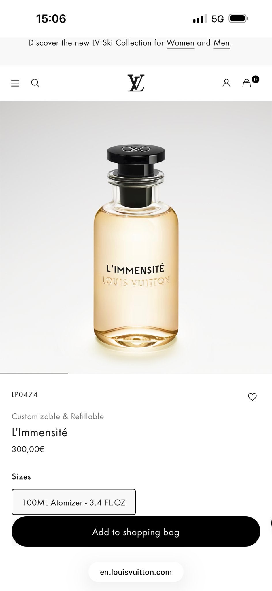 Louis Vuitton L'Immensité Parfum 100ml Orgineel, Ophalen of Verzenden, Nieuw