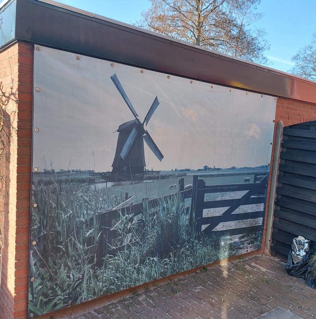 Foto-buitenmuur-doek molen 2x3 m, Tuin en Terras, Overkappingen, Ophalen of Verzenden