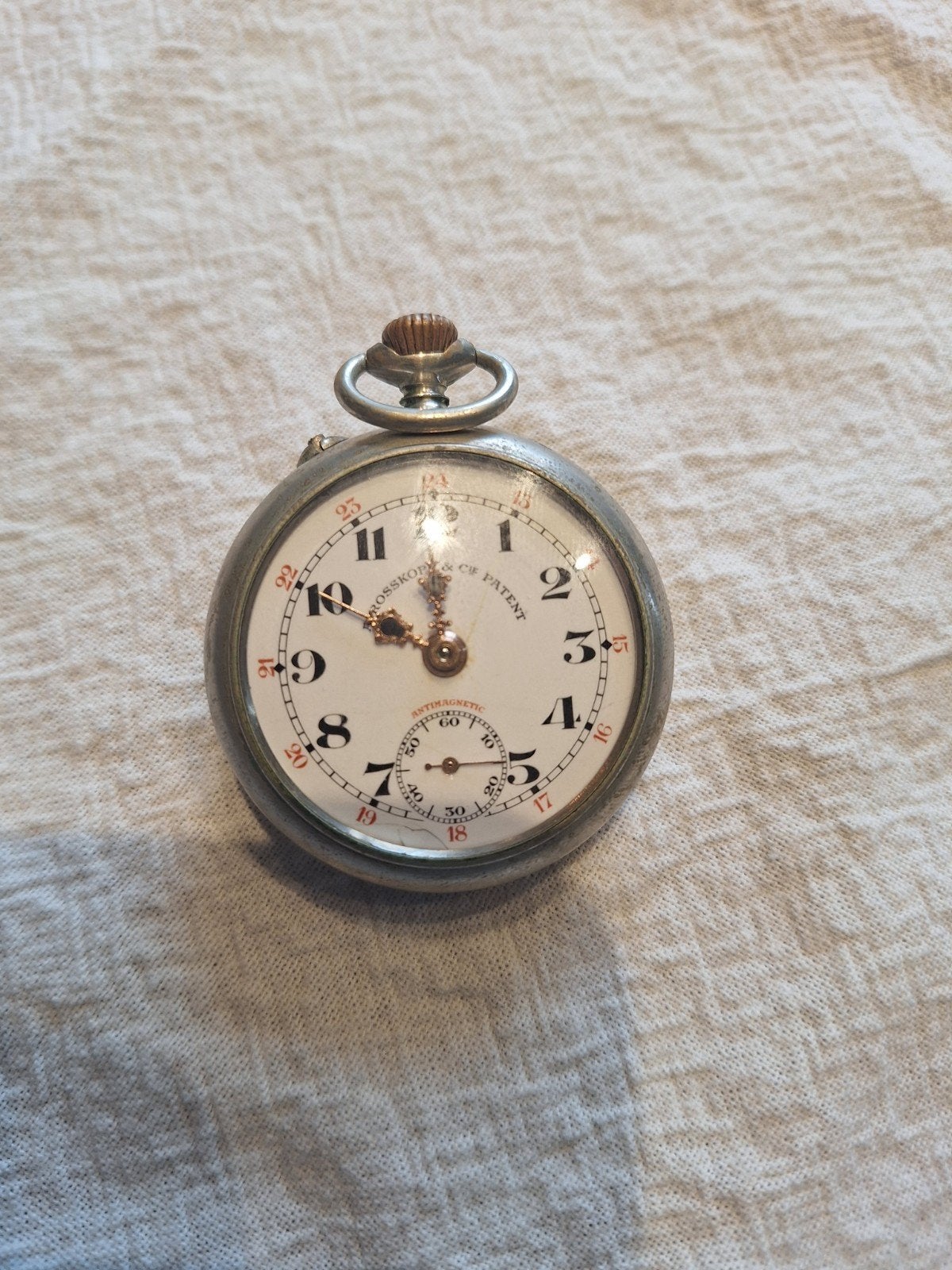 Antiek Zwitsers A. Rosskopf & Cie Patent akhorloge (ca. 1900, Overige merken, Overige materialen, Zakhorloge, Verzenden