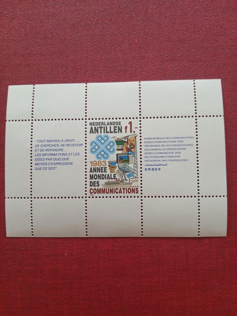 Nederl.Antillen 1983 Wereld Com. Jaar postfris 2 voor € 1,50, Ophalen of Verzenden, Postfris