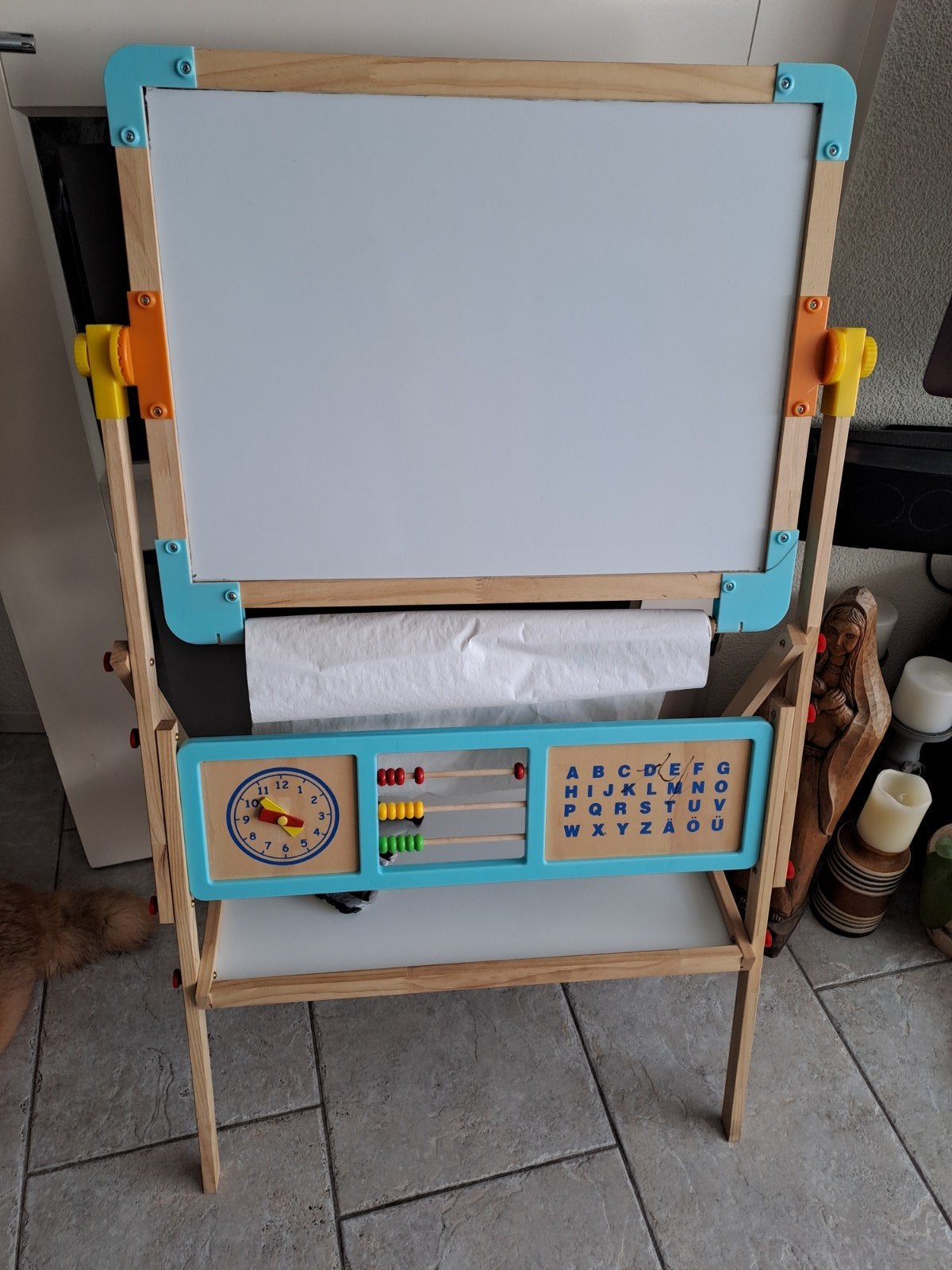 Houten tekentafel/ezel met krijt- en magneetbord, Kinderen en Baby's, Speelgoed | Educatief en Creatief, Ophalen, Gebruikt, Taal en Lezen