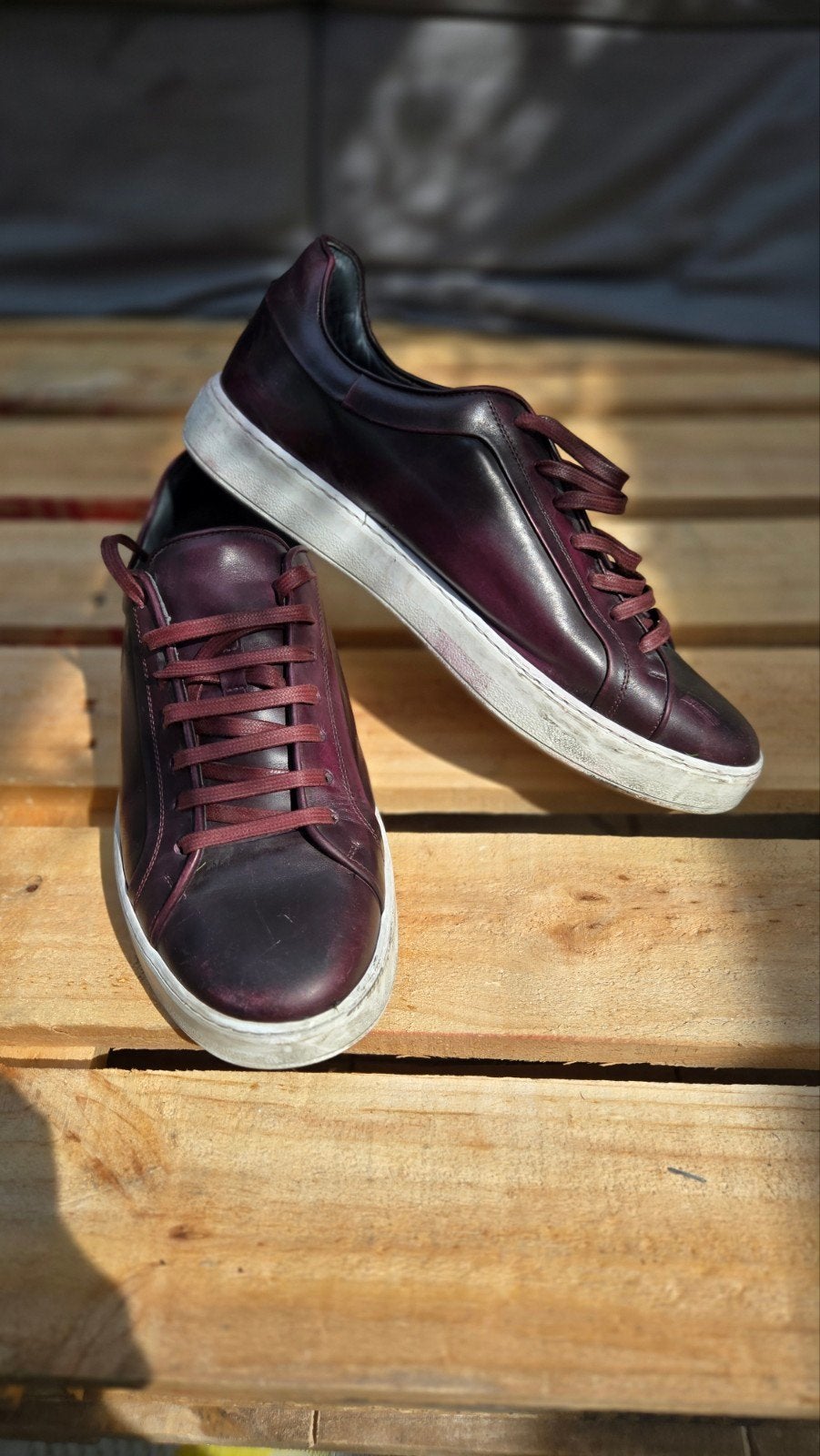 Dior Homme Sneakers Maat 44 - Bordeauxrood Leer, Ophalen of Verzenden