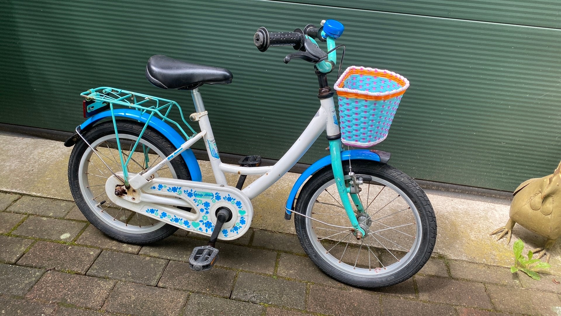 16 inch meisjesfiets met mandje en bagagedrager, Fietsen en Brommers, Ophalen, Gebruikt, 16 tot 20 inch