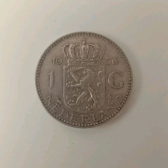 Zilveren Gulden Juliana 1956, Postzegels en Munten, Munten | Nederland, 1 gulden, Koningin Juliana, Zilver, Ophalen of Verzenden