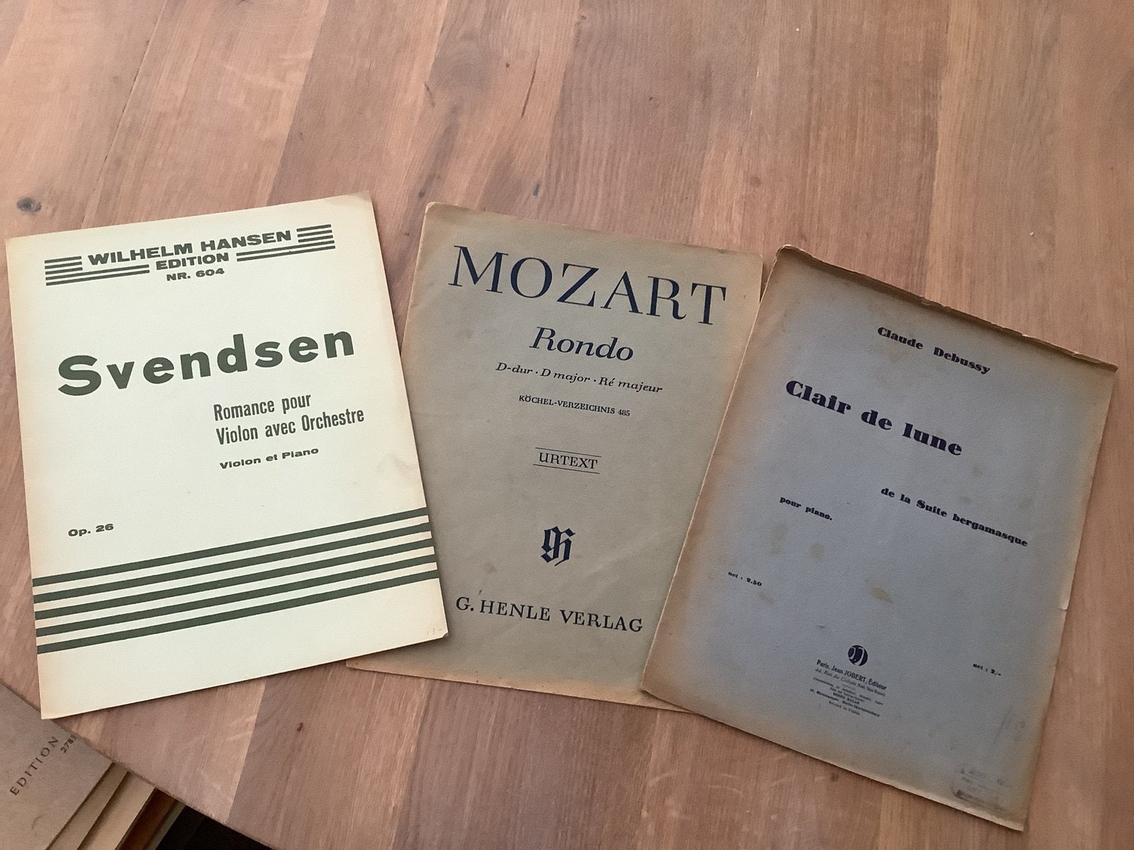 Klassieke bladmuziek: Svendsen, Mozart, Debussy, Gebruikt, Klassiek, Les of Cursus, Ophalen of Verzenden
