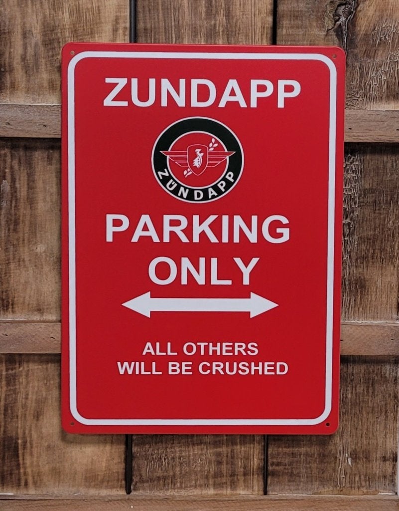 Zundapp parking only reclamebord van metaal wandbord deco, Reclamebord, Info@deconoord.nl, Deco Noord, Nieuw