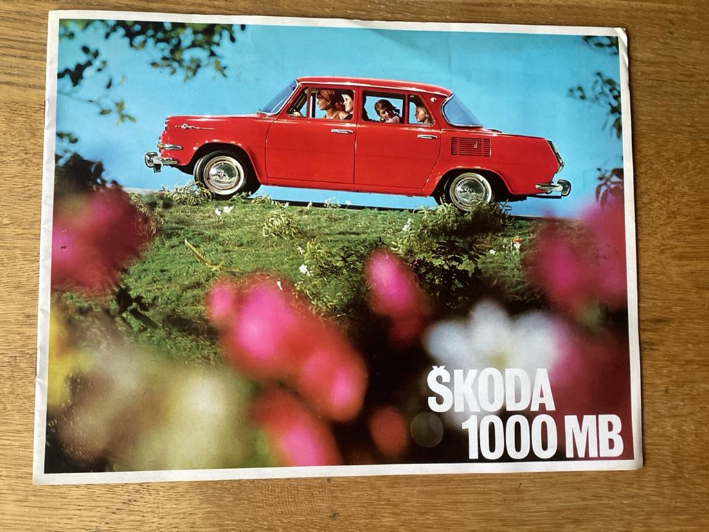 Vintage Skoda 1000 MB Brochure - Origineel uit de jaren '60, Ophalen of Verzenden, Zo goed als nieuw, Overige merken