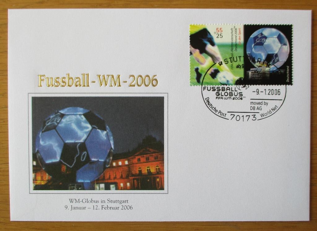 Duitsland, FDC WK Voetbal 2006, Verzenden, Gestempeld, Sport