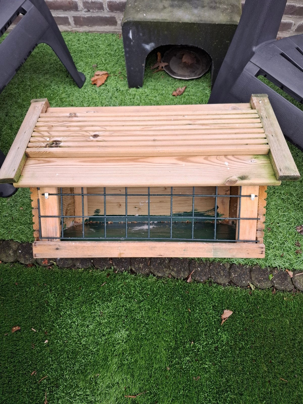 Houten voederhuisje voor vogels, Ophalen, Gebruikt