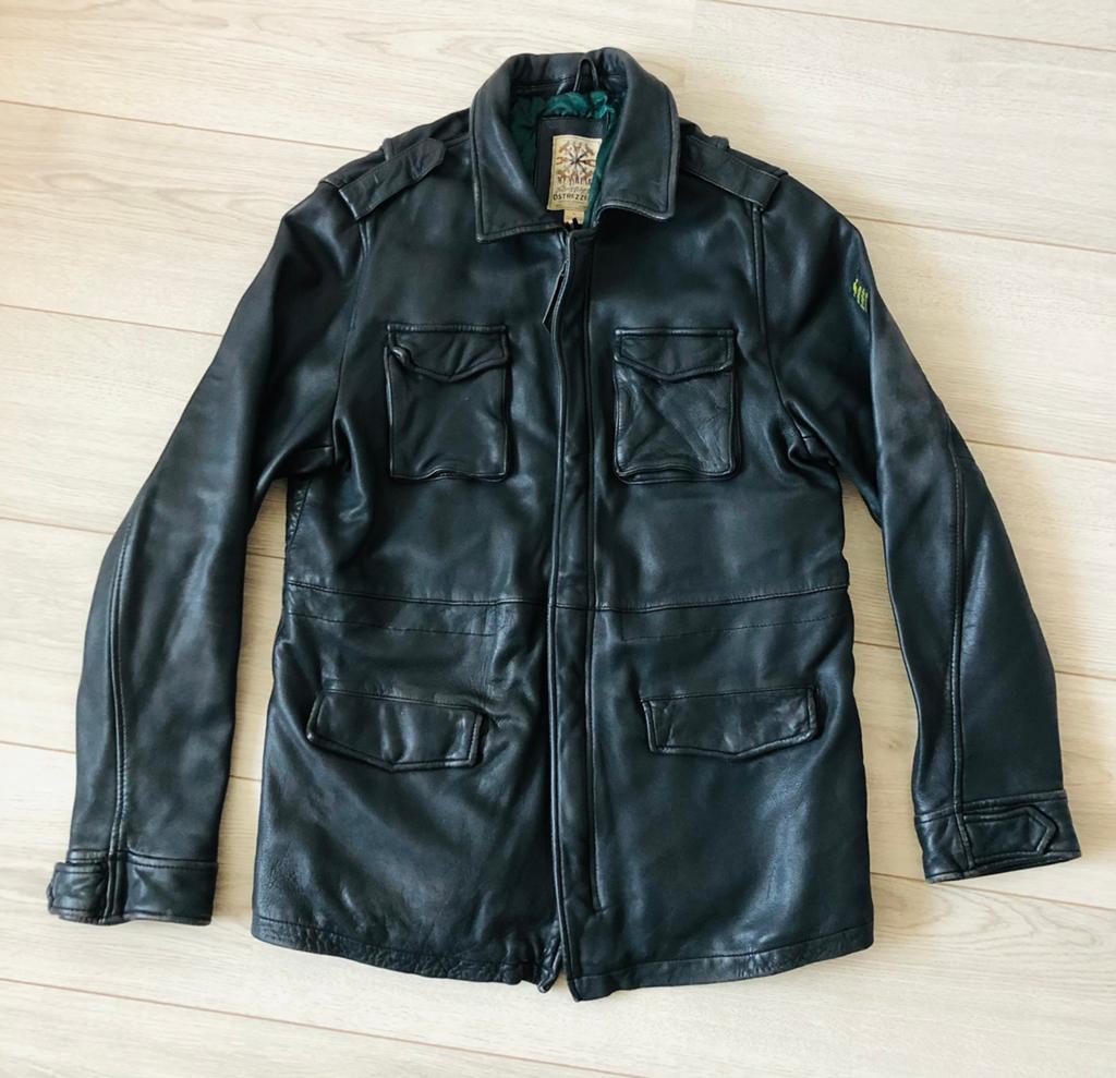 Dstrezzed Leren Jas Military Style Maat L, Ophalen of Verzenden, Gedragen, Maat 52/54 (L), Zwart