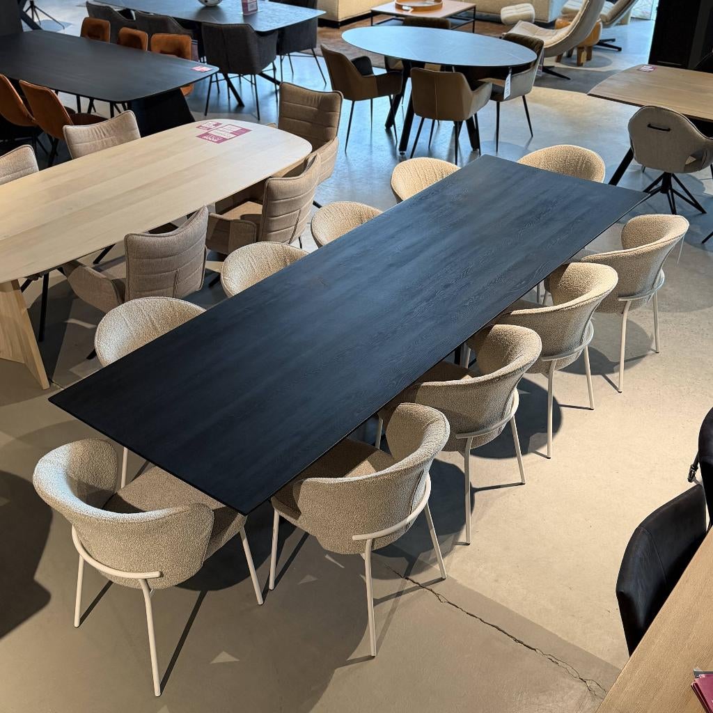 tafel eiken zwart**stamtafel 300x100cm***, Huis en Inrichting, Tafels | Eettafels, Ophalen, Eikenhout, 50 tot 100 cm, Vijf personen of meer