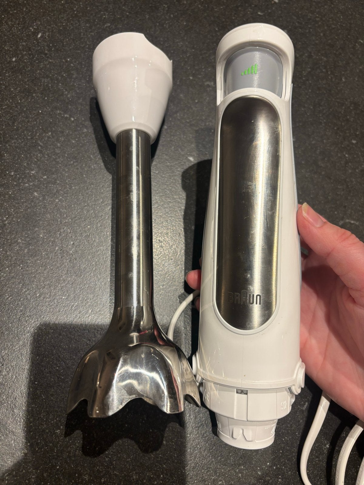 Braun staafmixer - Wit en RVS, Ophalen of Verzenden, Zo goed als nieuw, Blender
