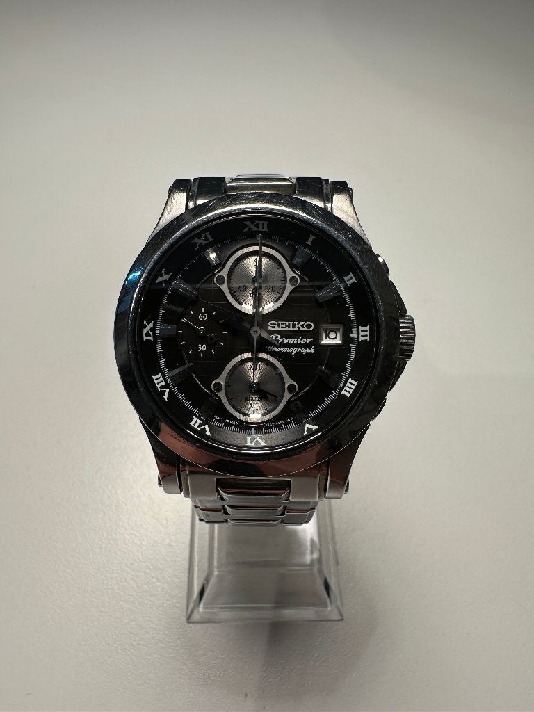 Seiko Premier Chronograph Alarm 7T62 – Full Set, Staal, Verzenden, Polshorloge, Zo goed als nieuw