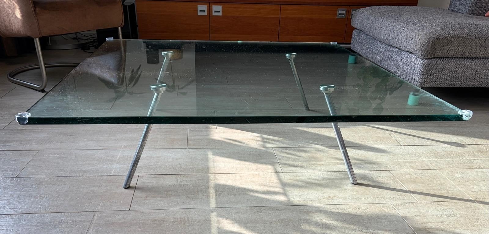 Glazen salontafel Maupertuus van Beek Collection 114x114cm, Huis en Inrichting, Tafels | Salontafels, Ophalen