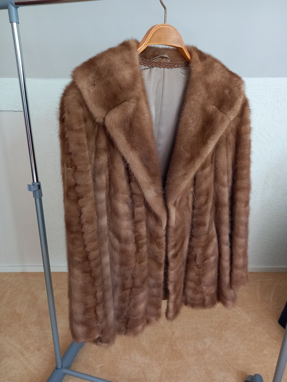 Vintage Alaska Pelterijen Zutphen Nertsen Bontjas, Bruin, Alaska Pelterijen Zutphen, Maat 42/44 (L), Ophalen of Verzenden