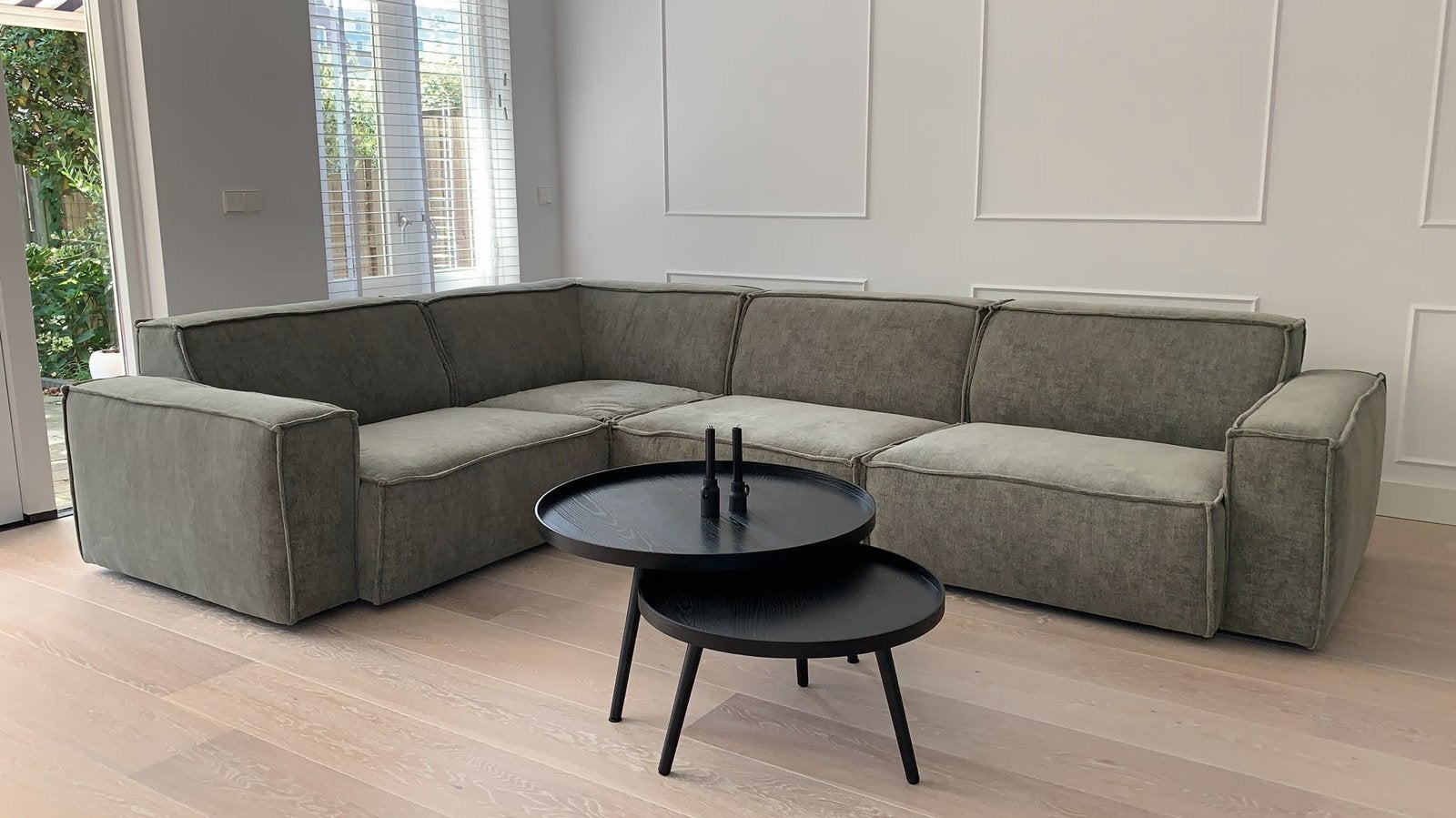 Enzo Luca Hoekbank Loungebank elementen met Hocker, Ophalen, Gebruikt, Hoekbank, Stof