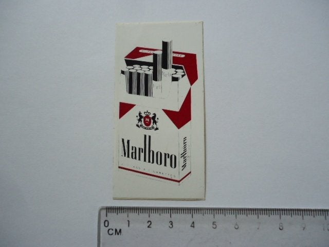 sticker Jaren 70 80 Marlboro vintage sigaret pakje retro, Verzenden, Zo goed als nieuw, Bedrijf of Vereniging