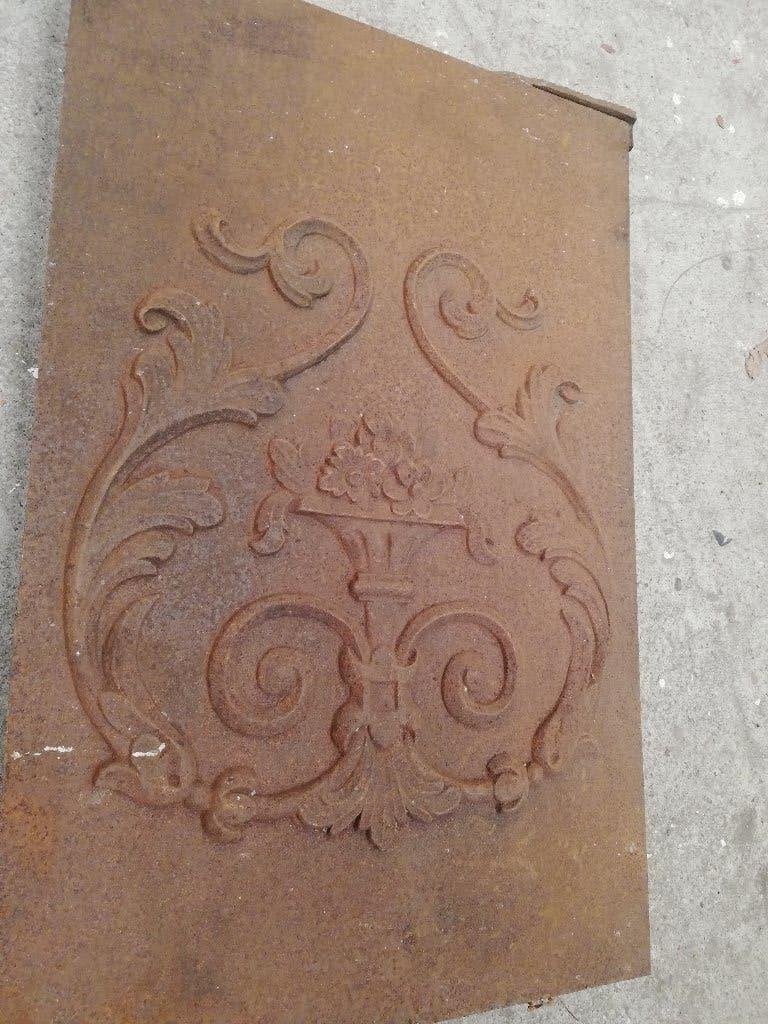 Haardplaat 55x35,5cm art nouveau evt zwart te maken, Ophalen