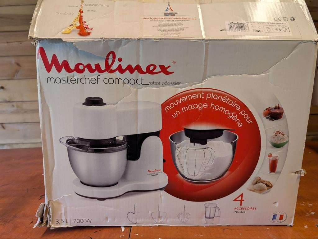Moulinex Masterchef Compact Keukenmachine 3.5L 700W, Witgoed en Apparatuur, 3 tot 4 liter, Ophalen of Verzenden, Zo goed als nieuw