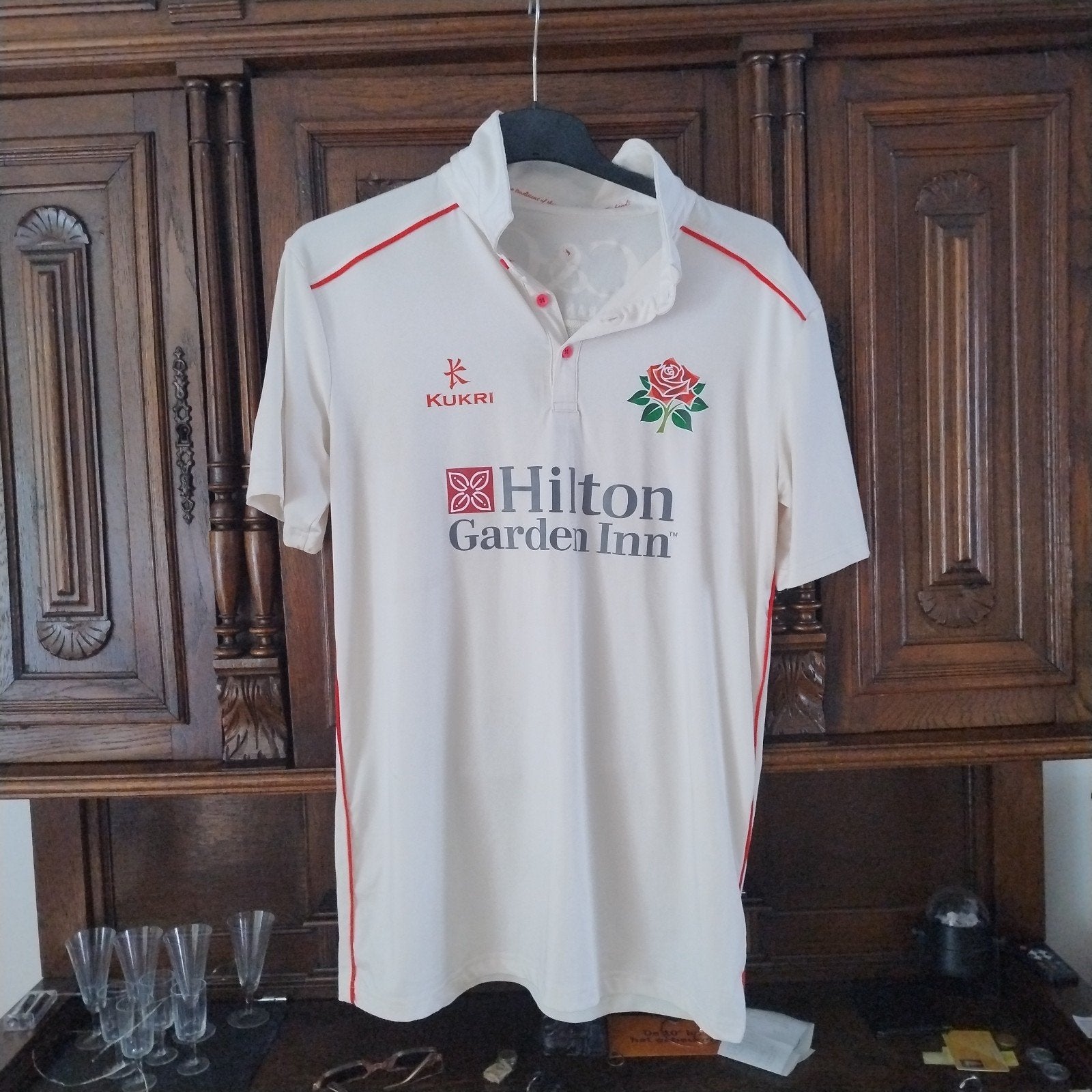 Origineel England Rugby Shirt - Maat Large, Wit, Ophalen of Verzenden, Gedragen, Algemeen