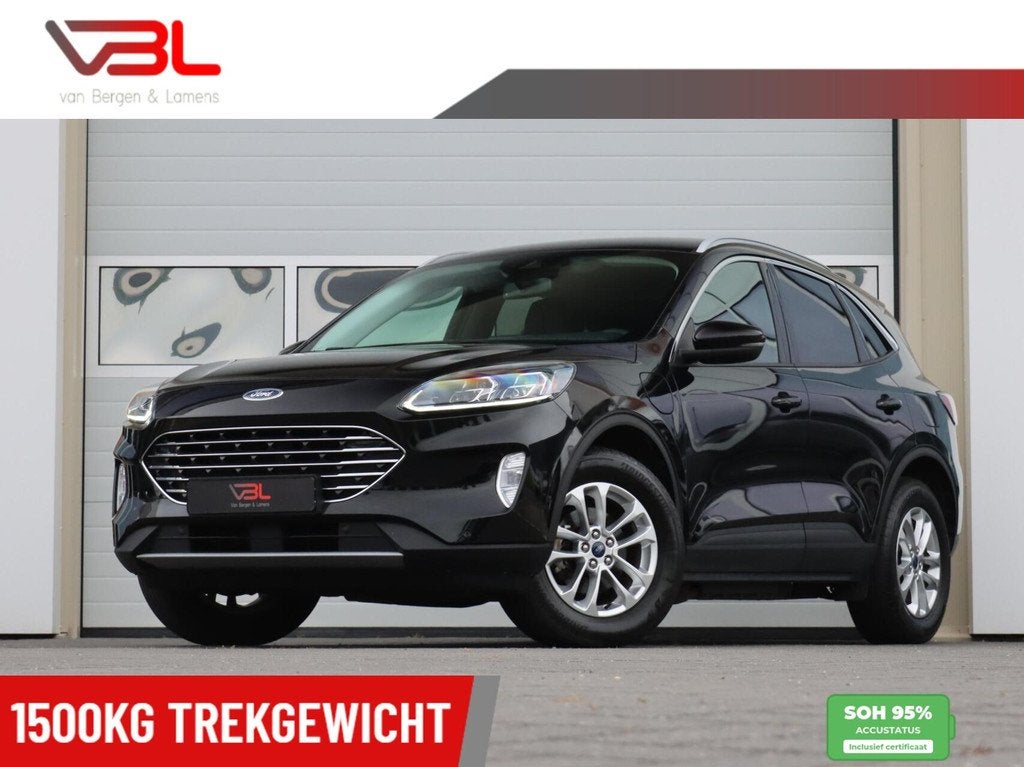 Ford Kuga 2.5 PHEV 225PK Titanium X | SOH 95% | Afneembare t, Auto's, Ford, Gebruikt, Met garantie (alle), Leder en Stof, Zwart