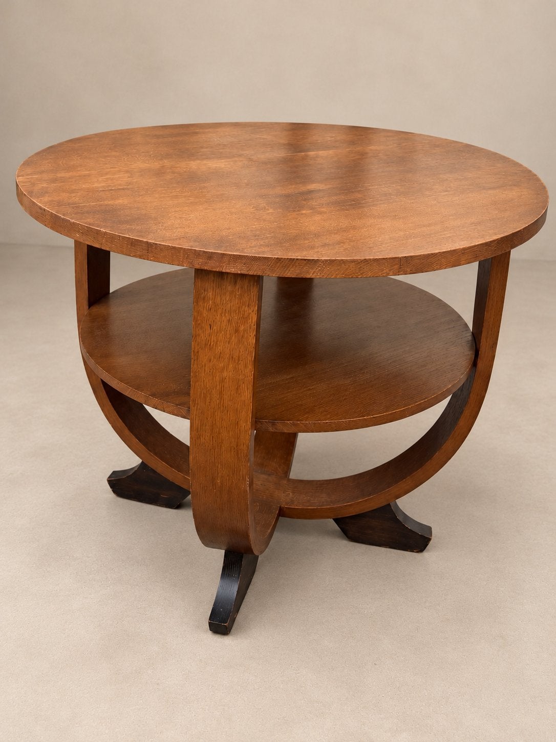 Art Deco bijzettafel salontafel met gebogen onderstel, Ophalen of Verzenden