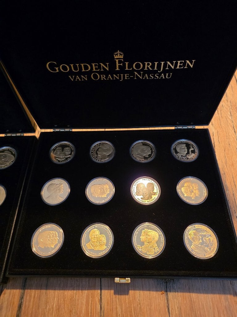 20 stuks vergulde munten koningshuis, Ophalen, Koningin Beatrix, Euro's