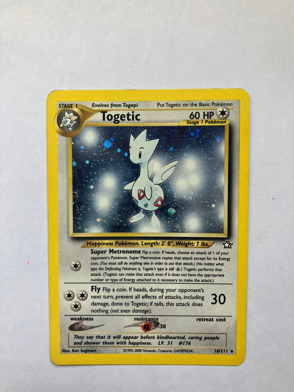 Togetic Holo - Neo Genesis Pokémon kaart, Ophalen of Verzenden, Gebruikt