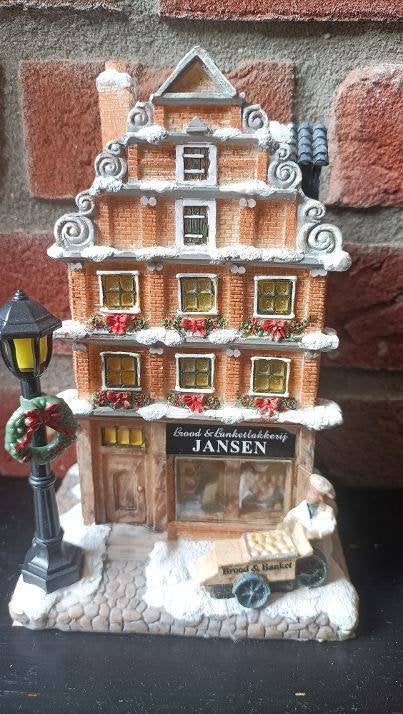 kersthuisje bakkerswinkel nieuw met verlichting, Ophalen of Verzenden, Nieuw