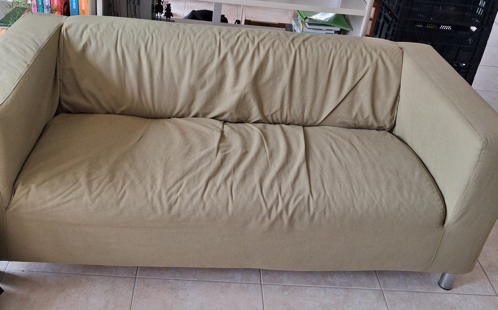 IKEA Klippan tweezitsbank met groene hoes, Huis en Inrichting, Ophalen, Gebruikt, 150 tot 200 cm, Tweepersoons