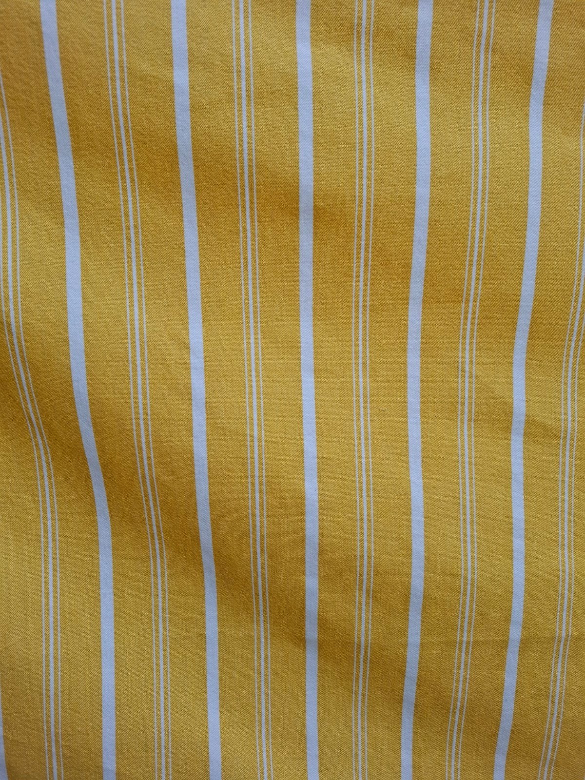 Retro katoenen stof geel/wit gestreept jaren '70, Hobby en Vrije tijd, Stoffen en Lappen, Ophalen of Verzenden, Katoen, 30 tot 200 cm