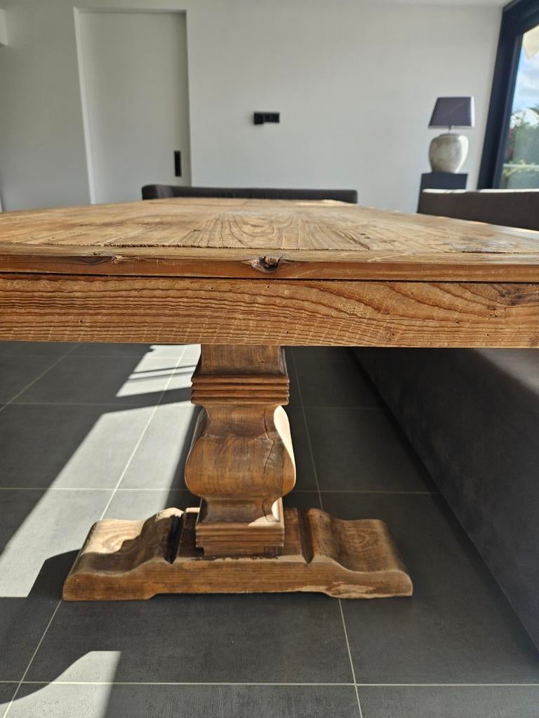 Kloostertafel houten tafel 3 meter, Gebruikt, 200 cm of meer, Rechthoekig, Overige houtsoorten