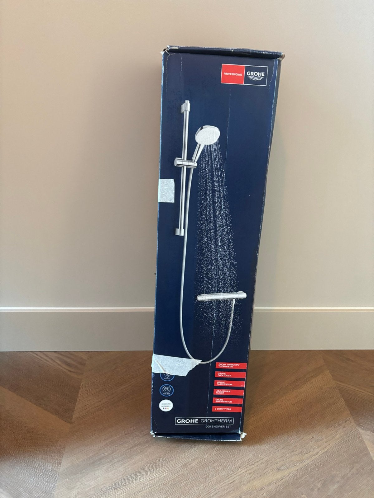 Grohe Grohtherm 1000 doucheset met thermostaatkraan, Ophalen, Nieuw, Chroom, Douche