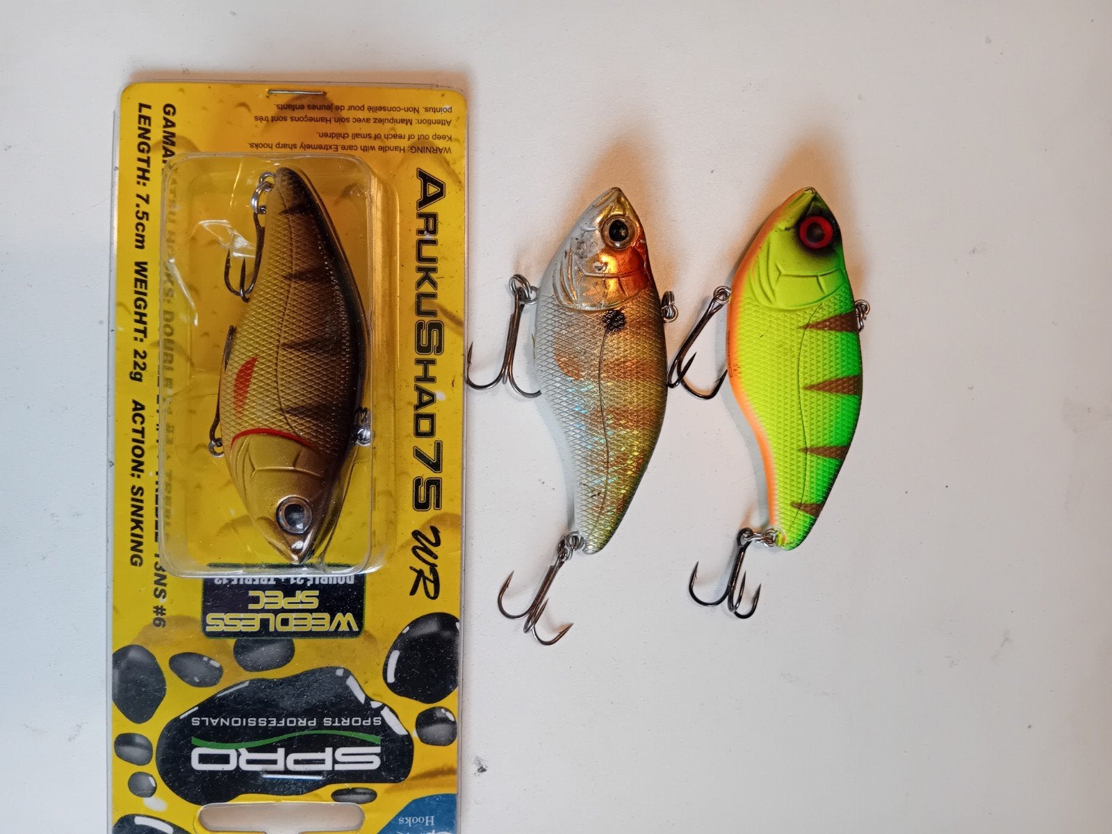 3x Spro Aruku Shad 75. Kunstaas, Ophalen of Verzenden, Zo goed als nieuw, Overige typen