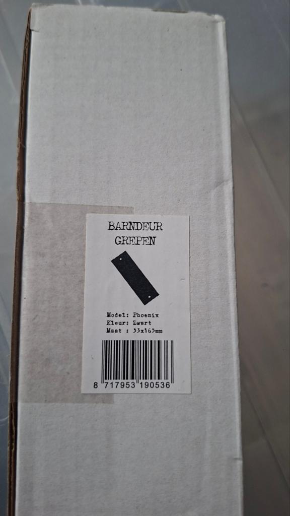 Zwarte Barn Deurgreep Phoenix 53x165mm, Ophalen, Nieuw, Overige materialen, Klink of Kruk