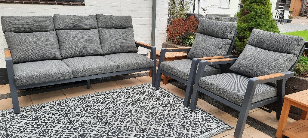 Lounge set, Tuin en Terras, Tuinsets en Loungesets, Ophalen, 5 zitplaatsen, Aluminium, Zo goed als nieuw