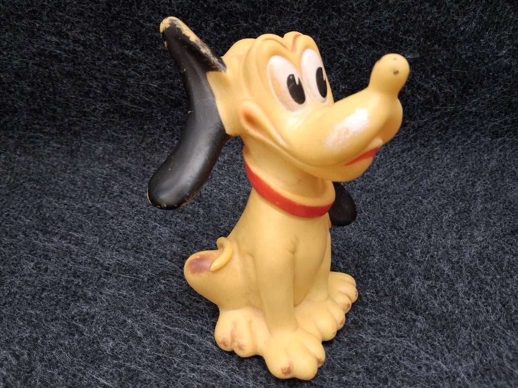 Vintage Disney pieperpop Pluto, Verzamelen, Disney, Ophalen, Goofy of Pluto, Gebruikt, Beeldje of Figuurtje