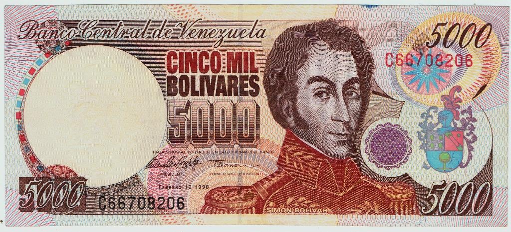 21-1243 Venezuela 5000 bolivares 1998, Ophalen of Verzenden, Zuid-Amerika, Los biljet