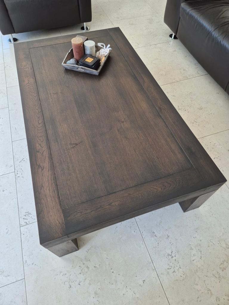 Eikenhouten Salontafel, Ophalen, Gebruikt, 100 tot 150 cm, Eikenhout