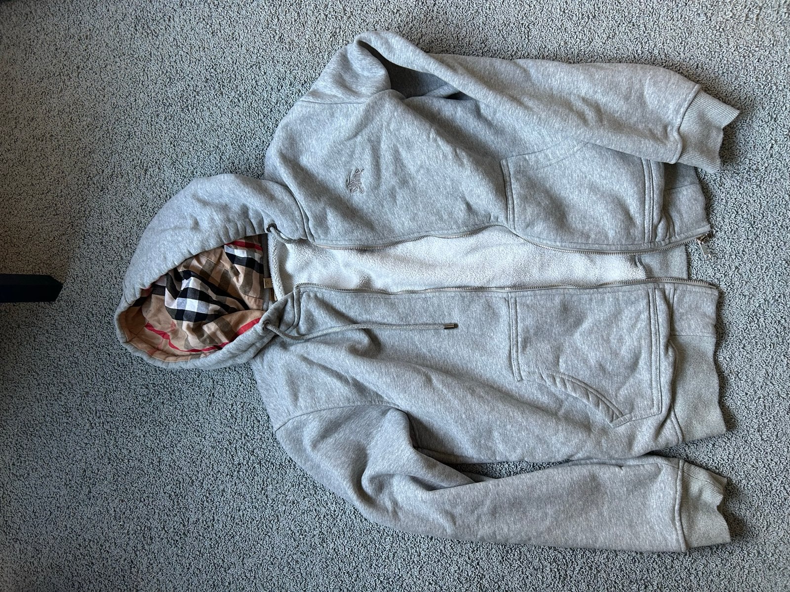 Burberry hoodie met rits - Maat M, Kleding | Heren, Ophalen of Verzenden, Zo goed als nieuw, Maat 48/50 (M), Grijs