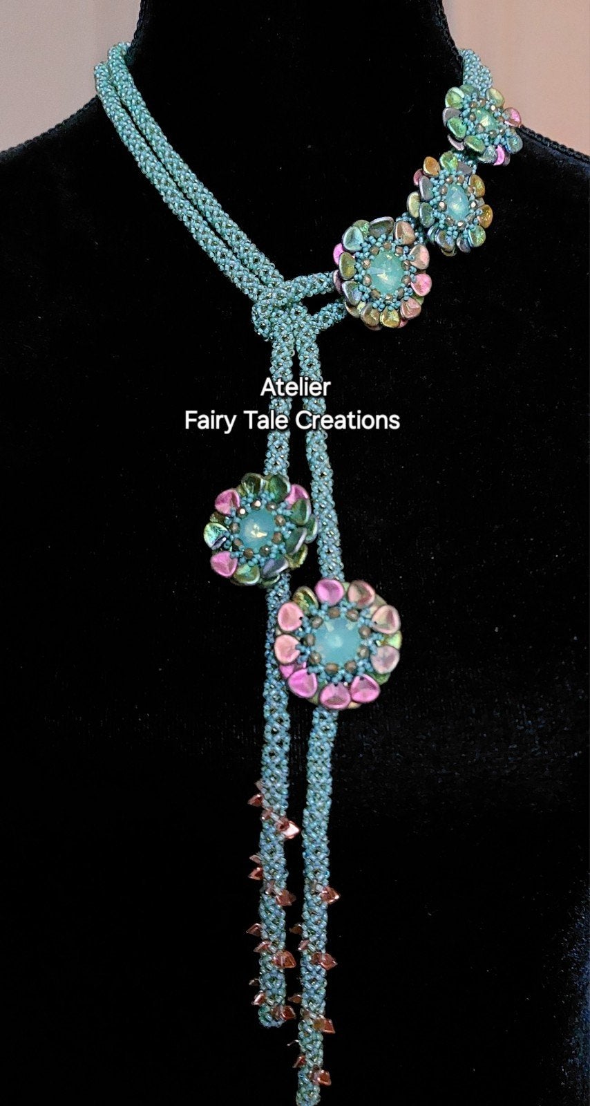 Lariat ketting met bloemen, Overige materialen, Verstelbaar, Nieuw, Verzenden