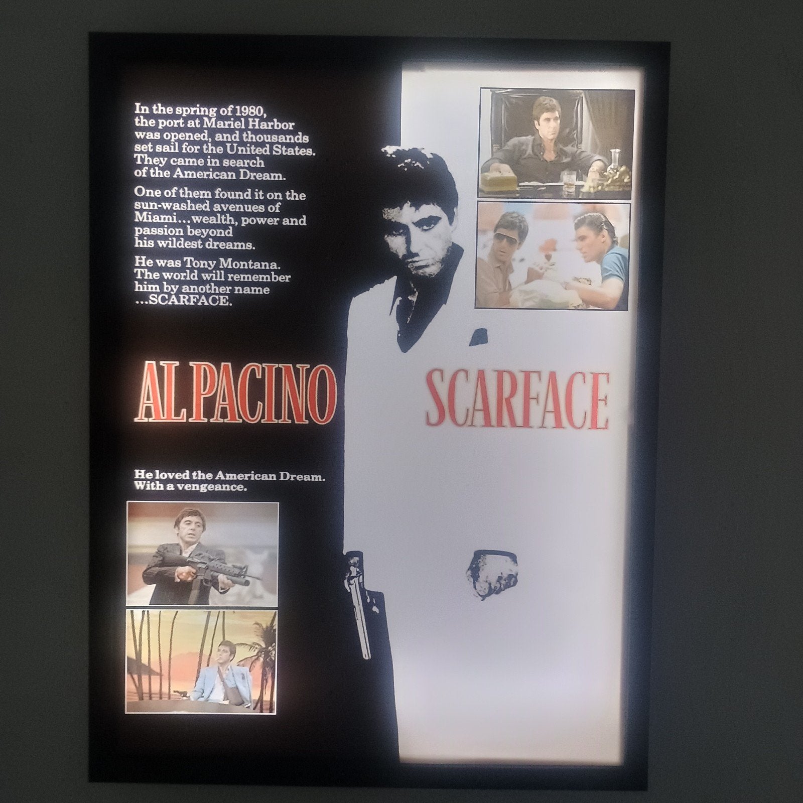 Scarface poster Lghtbox, Ophalen of Verzenden, Film en Tv