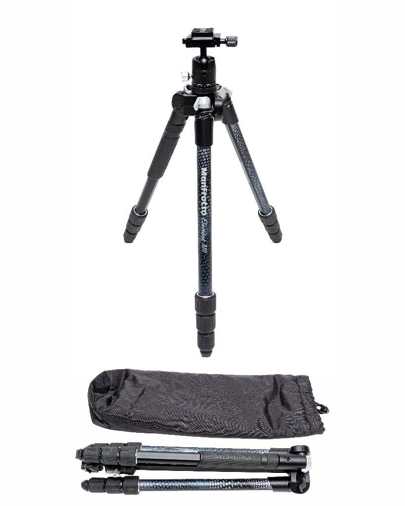 Manfrotto Element MII statiefkit met tas - aanbieding -, Tripodguru@outlook.com, Tripodguru.com, Zo goed als nieuw, 150 tot 175 cm