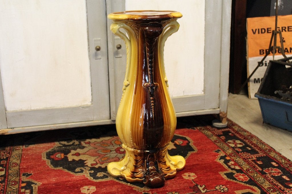 Brocante - Prachtige piedestal Sarreguemines, Art Nouveau!, Ophalen